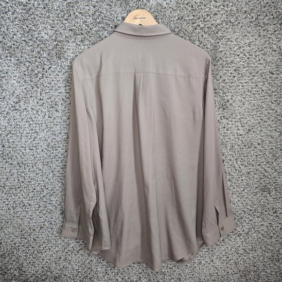 Chicos Top Womens 2 US Large Beige Button Up Roll Tab Sleeve Collared Casual - Picture 7 of 7